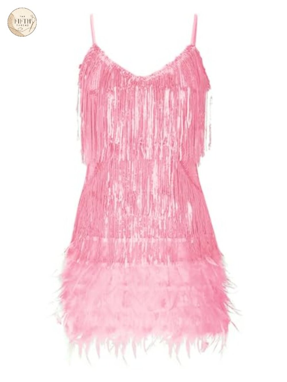 Sequin Flapper Mini Dress Fringe Feather Gatsby Prom Party